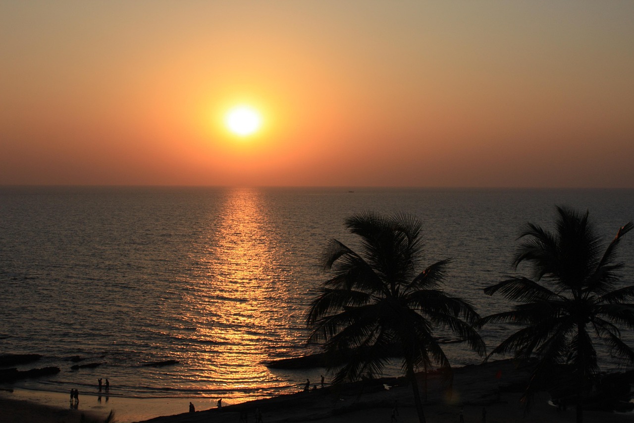 goa, india, nature, beach, sunset