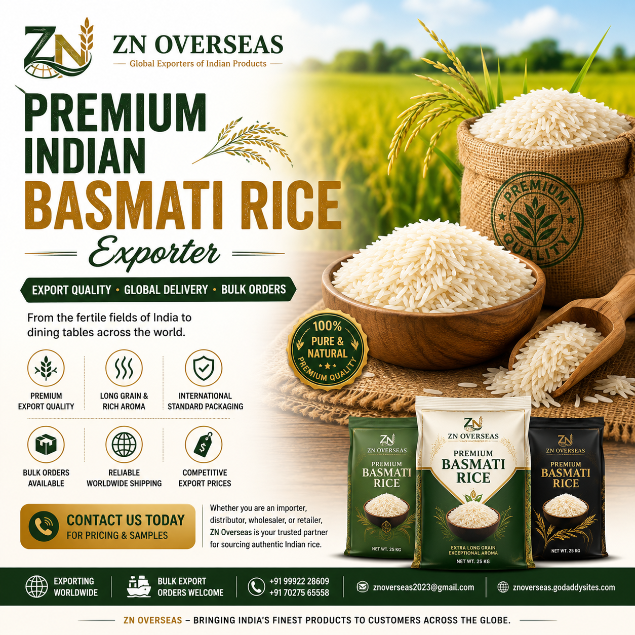 Gulf Country`s Passed Rice, 1121 BASMATI RICE, Ex-Mill Price - Image 2